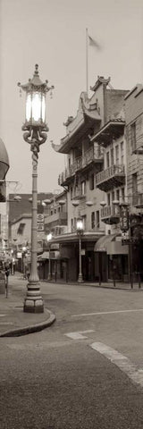 China Town Pano - 2 Black Ornate Wood Framed Art Print with Double Matting by Blaustein, Alan