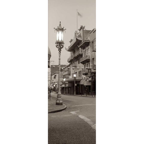 China Town Pano - 2 Black Modern Wood Framed Art Print by Blaustein, Alan