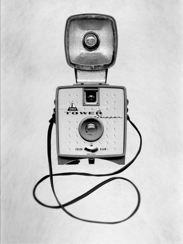 Retro Point and Shoot - 15 Black Ornate Wood Framed Art Print with Double Matting by Blaustein, Alan