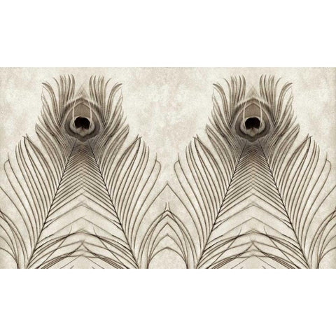 Feathers Panel - 5 Black Modern Wood Framed Art Print by Blaustein, Alan