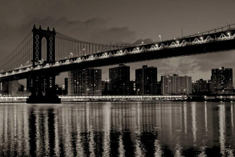 Manhattan White Modern Wood Framed Art Print with Double Matting by Blaustein, Alan