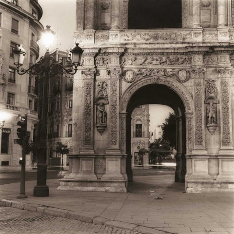 Plaza de San Francisco Black Ornate Wood Framed Art Print with Double Matting by Blaustein, Alan