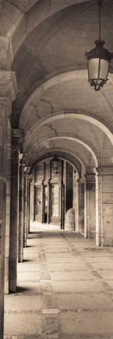 Paseo del Espolon Salamanca White Modern Wood Framed Art Print with Double Matting by Blaustein, Alan