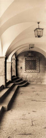 Paseo de Canovas Caceras Black Ornate Wood Framed Art Print with Double Matting by Blaustein, Alan