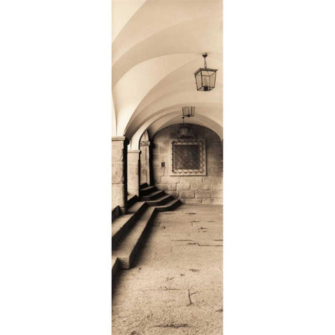 Paseo de Canovas Caceras White Modern Wood Framed Art Print by Blaustein, Alan