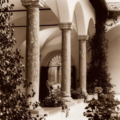 Piazza Toscana White Modern Wood Framed Art Print by Blaustein, Alan