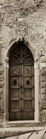 La Porta Via Cortona Black Ornate Wood Framed Art Print with Double Matting by Blaustein, Alan