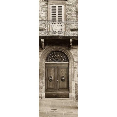 La Porta Via Todi Black Modern Wood Framed Art Print with Double Matting by Blaustein, Alan