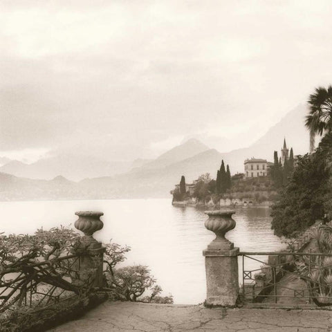 Villa Monastero Lago di Como Black Ornate Wood Framed Art Print with Double Matting by Blaustein, Alan