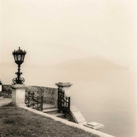 Tremezzo Lago di Como White Modern Wood Framed Art Print with Double Matting by Blaustein, Alan