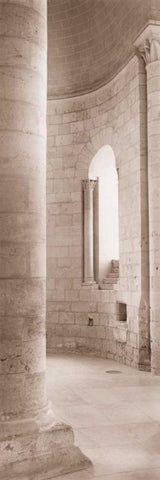 Les Colonnes III White Modern Wood Framed Art Print with Double Matting by Blaustein, Alan