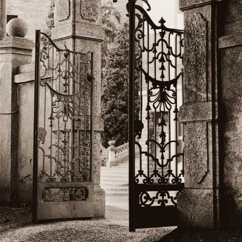 Giardino Lenno Black Ornate Wood Framed Art Print with Double Matting by Blaustein, Alan