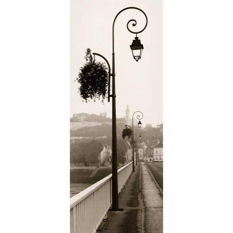Pont de Chinon White Modern Wood Framed Art Print by Blaustein, Alan