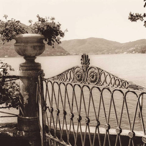 Cernobbio Vista White Modern Wood Framed Art Print by Blaustein, Alan