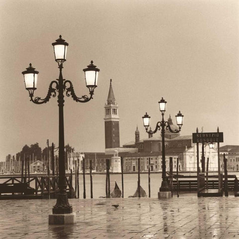 Il Gran Canale Black Modern Wood Framed Art Print by Blaustein, Alan