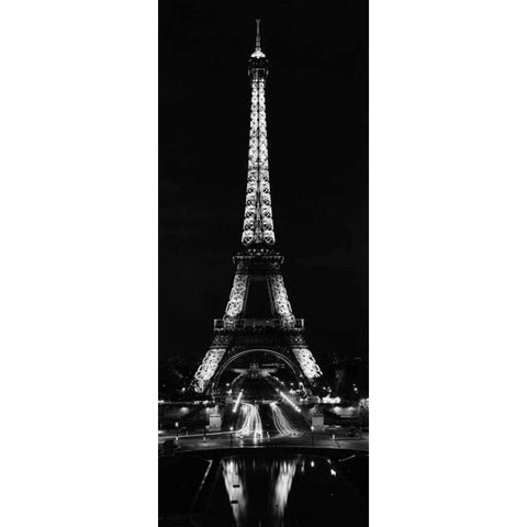 Tour Eiffel la Nuit White Modern Wood Framed Art Print by Blaustein, Alan