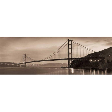 Golden Gate Bridge II Black Modern Wood Framed Art Print with Double Matting by Blaustein, Alan