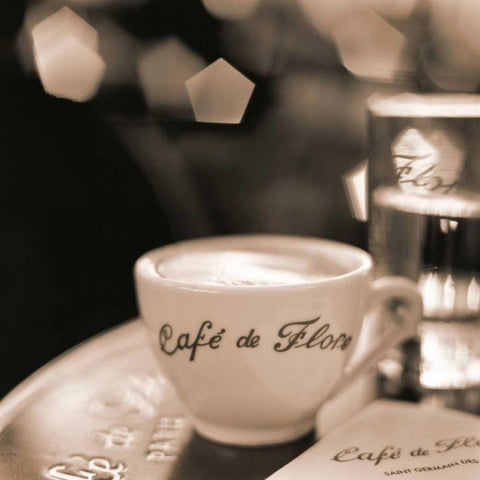 Cafe St. Germain des Pres Black Modern Wood Framed Art Print by Blaustein, Alan