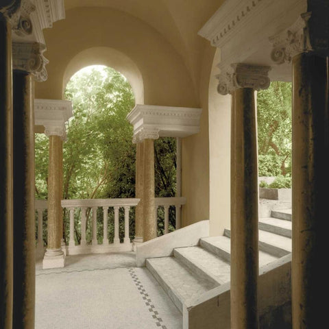 Jardin Portique No. 1 White Modern Wood Framed Art Print by Blaustein, Alan