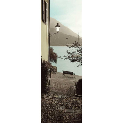 Panchina di Lago White Modern Wood Framed Art Print by Blaustein, Alan