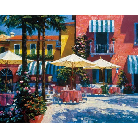 Inn at Lake Garda Black Modern Wood Framed Art Print with Double Matting by Behrens, Howard