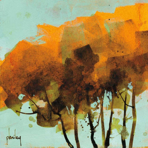 Seven Trees White Modern Wood Framed Art Print by Bailey, Paul