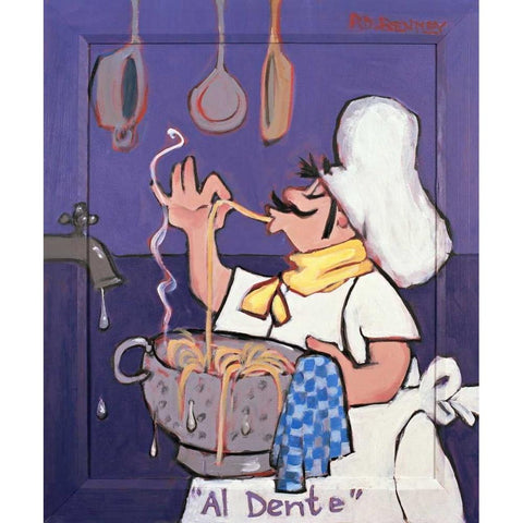 Al Dente Black Modern Wood Framed Art Print by Bentley, Robert Dewar