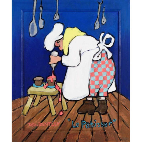 La Patisser White Modern Wood Framed Art Print by Bentley, Robert Dewar