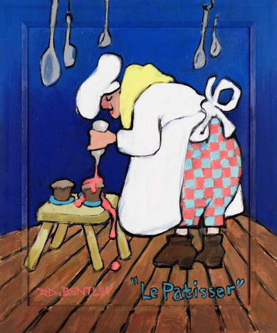 La Patisser White Modern Wood Framed Art Print with Double Matting by Bentley, Robert Dewar