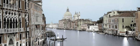 Evening on the Grand Canal White Modern Wood Framed Art Print with Double Matting by Blaustein, Alan