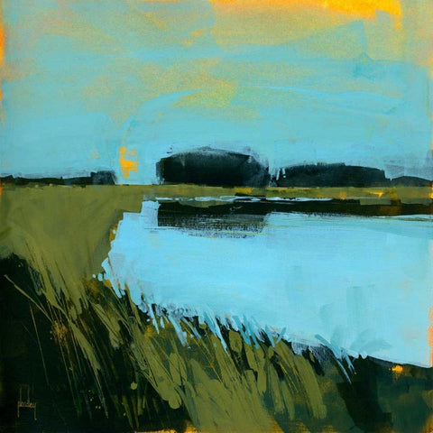Still Waters Black Ornate Wood Framed Art Print with Double Matting by Bailey, Paul