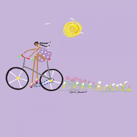 Tour de Girls 2 Black Ornate Wood Framed Art Print with Double Matting by Benchetrit, Caroline