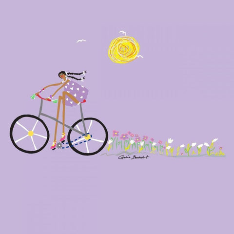 Tour de Girls 2 Black Modern Wood Framed Art Print by Benchetrit, Caroline