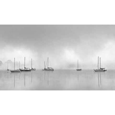 Hoist the Sails Black Modern Wood Framed Art Print with Double Matting by Bell, Nicholas