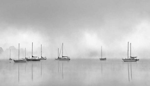 Hoist the Sails White Modern Wood Framed Art Print with Double Matting by Bell, Nicholas