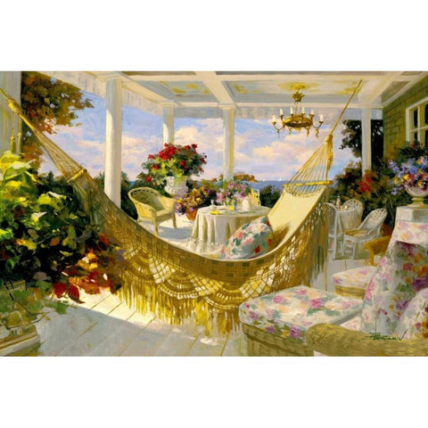 Porches and Patios White Modern Wood Framed Art Print by Benjamin