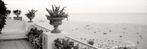 Positano Terrazza Vista Black Ornate Wood Framed Art Print with Double Matting by Blaustein, Alan