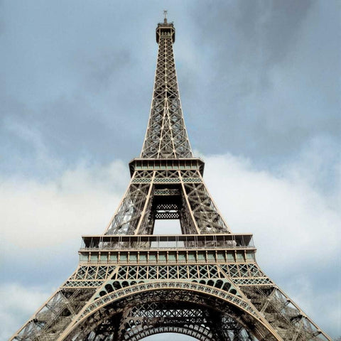 Eiffel Tower White Modern Wood Framed Art Print by Blaustein, Alan