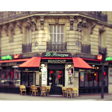 Paris La Rouerge Black Modern Wood Framed Art Print with Double Matting by Bevan, Keri