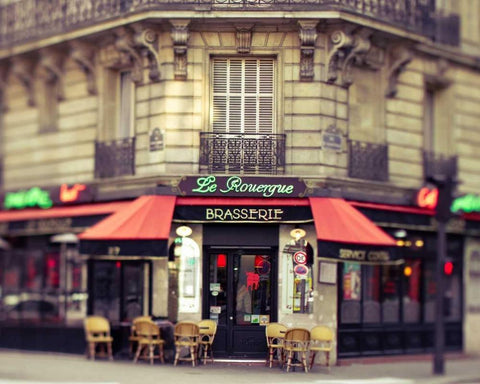 Paris La Rouerge White Modern Wood Framed Art Print with Double Matting by Bevan, Keri