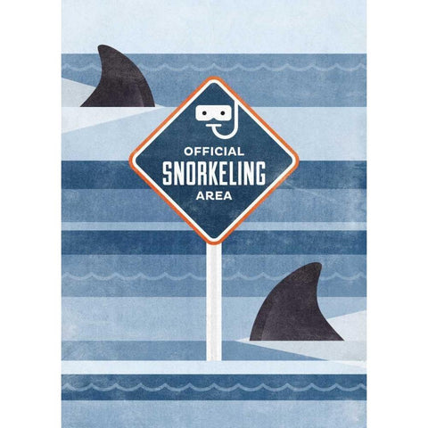 Official Snorkeling Area White Modern Wood Framed Art Print by Beer, Hannes