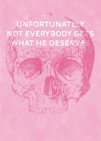 Unfortunately Not Everybody Gets What He Deserves White Modern Wood Framed Art Print with Double Matting by Beer, Hannes