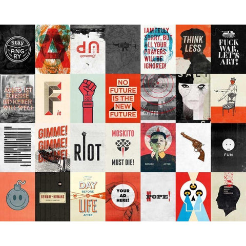 War Religion Government Black Modern Wood Framed Art Print by Beer, Hannes