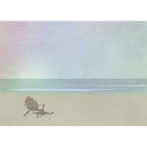 Serene Beach White Modern Wood Framed Art Print by Bay, Noah