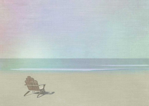 Serene Beach White Modern Wood Framed Art Print with Double Matting by Bay, Noah