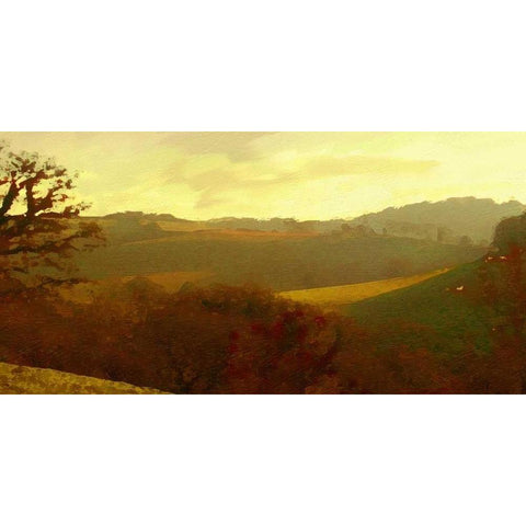 Rolling Hills White Modern Wood Framed Art Print by Bay, Noah
