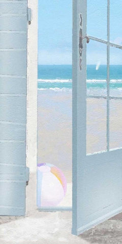 Beach Ball Black Ornate Wood Framed Art Print with Double Matting by Bay, Noah