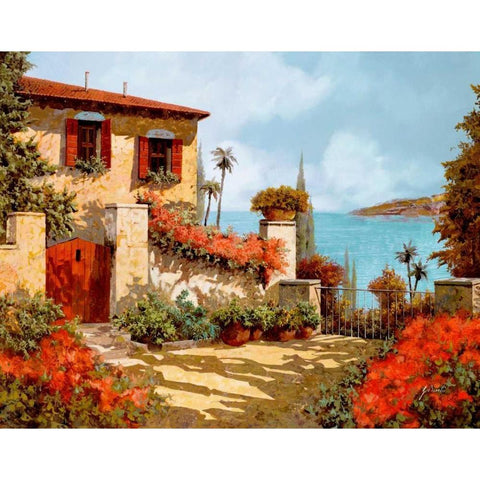 Il Giardino Rosso Black Modern Wood Framed Art Print by Borelli, Guido