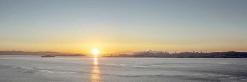 Sunrise Vista on the Bay White Modern Wood Framed Art Print with Double Matting by Blaustein, Alan