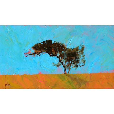 Desert Tree Gold Ornate Wood Framed Art Print with Double Matting by Bailey, Paul